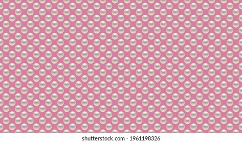 Pearls on pink background. Seamless vector illustration.