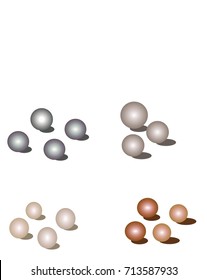 Pearls on a white background