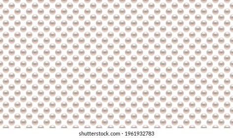 Pearls on white background. Seamless vector illustration.