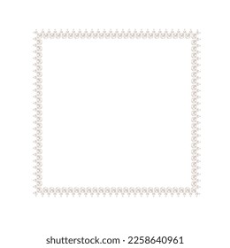 Pearls. Square frame. Beads. Jewelry. Beautiful vector background. 