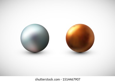 Pearls vector illustration set. Design element isolated on white background.