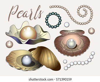 Pearls vector set