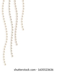 Pearls. White background. Abstract vector illustration.