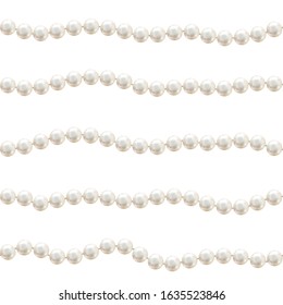 Pearls. White background. Abstract vector illustration. Seamless pattern.