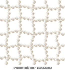 Pearls. White background. Abstract vector illustration. Seamless pattern.