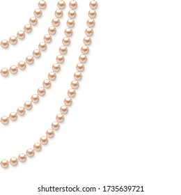 Pearls. White background. Abstract vector illustration. Jewelry.