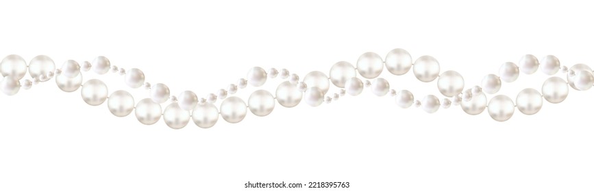 Pearls. White background. Abstract vector illustration. Seamless pattern.