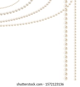 Pearls. White background. Vector illustration.