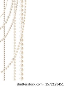 Pearls. White background. Vector illustration.