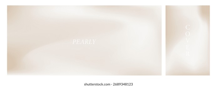 Pearly cream minimalistic vector background. Soft sandy gradient with abstract waves for luxurious neutral designs.