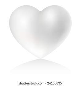 Pearly heart on white background (vector illustration).