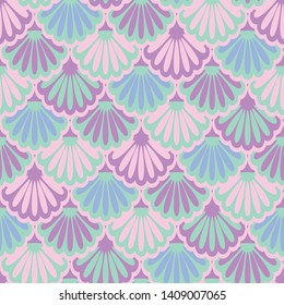 Pearly seamless pattern. Fresh  pastel background. Colorful vector illustration.