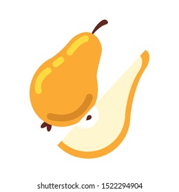 pears autumn fruits seasonal isolated icons vector illustration design