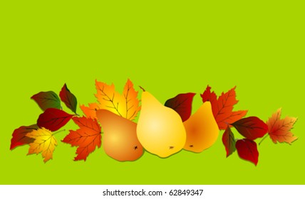 Pears and Autumn Leaves