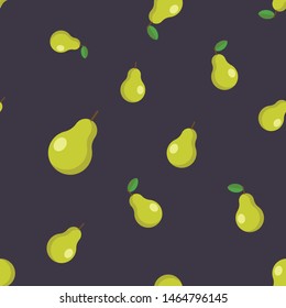 Pears background texture, seamless pattern of pear vector illustrations.