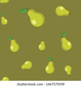 Pears background texture, seamless pattern of pear vector illustrations.