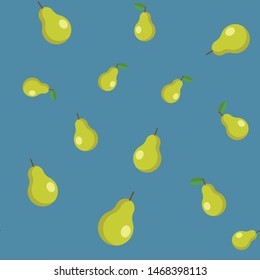 Pears background texture, seamless pattern of pear vector illustrations.