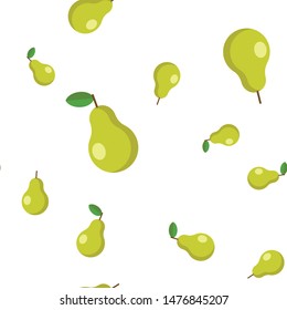 Pears background texture, seamless pattern of pear vector illustrations.
