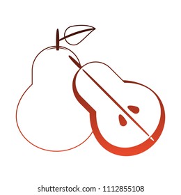 Pears delicious fruit red lines
