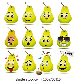 Pears emoticon vector