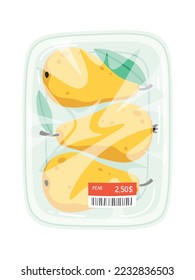Icono plano Peras alimenticias envasadas de fruta fresca
