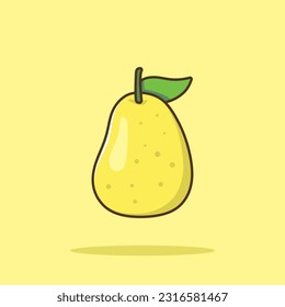 Ilustración del icono del vector de dibujos animados Pears Fruit. Concepto de icono de la naturaleza de los alimentos Vector Premium aislado