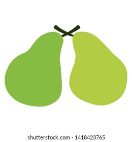 pears, fruit, green ripe pears vector