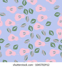 Pears half  seamless  pattern, spots, grains. Hand drawn.