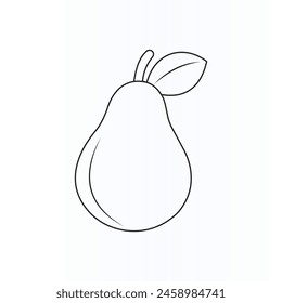 Pears isolated on white background. Coloring book for kids vector illustration design