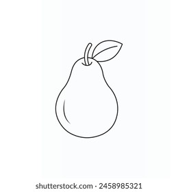 Pears isolated on white background. Coloring book for kids vector illustration design