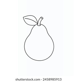 Pears isolated on white background. Coloring book for kids vector illustration design