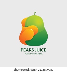 Pears Juice Fruit Logo Template