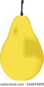 Pears on plates. There are slices of pears and a knife on the cutting board. Top view.