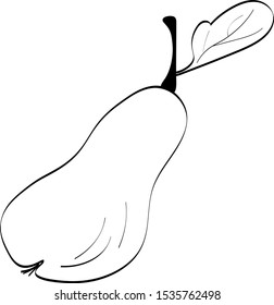 Pears. One hand drawn pear marker outline for greeting cards, posters, recipes, culinary design. Isolated on white background. Doodle vector illustration.