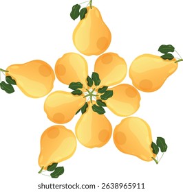 pears, pear, star, Flowers, print for t-shirt, bodysuit, wallpaper, baby bodysuits and t-shirts, tablecloth, bed linen, pillowcase, print for pillow, plate, cup, dishes, sticker, print for dress, clot