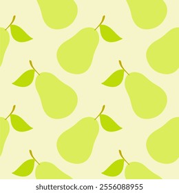 Pears Seamless Background. Pear fruit flat repeat background