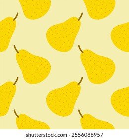 Pears Seamless Background. Pear fruit flat repeat background