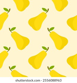 Pears Seamless Background. Pear fruit flat repeat background