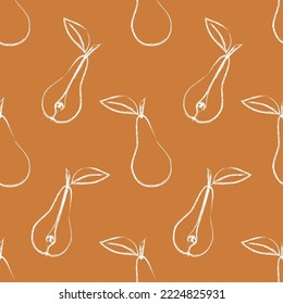 pears seamless pattern contours of pears