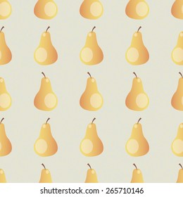 Pears seamless pattern. Healthy food. Series of vector illustrations