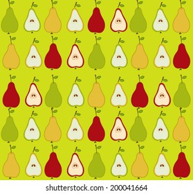 Pears seamless pattern set