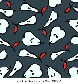 Pears seamless pattern. Vector illustration.