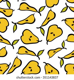Pears seamless pattern. Vector illustration.