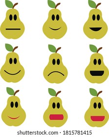 
Pears of various feelings vector