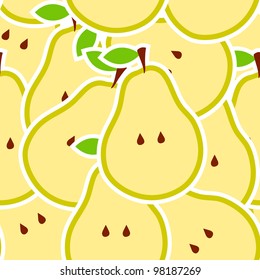 Pears vector illustration seamless pattern