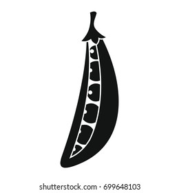 Peas black simple silhouette icon vector illustration for design and web isolated on white background. Peas vector object for labels, logos and advertising