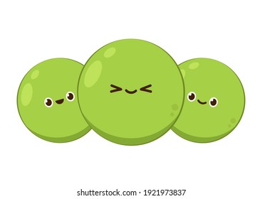 Peas character design. Peas on white background.