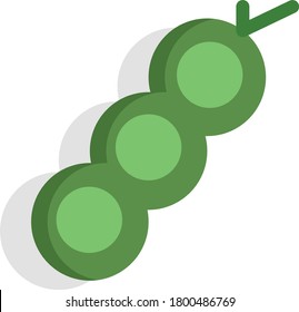peas flat icon vegetables set