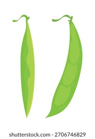 Guisantes. Ilustración de Clipart de Vector plano con fondo aislado.