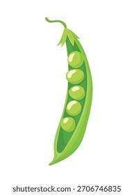 Ervilhas. Ilustração de clipart de vetor plano com plano de fundo isolado.